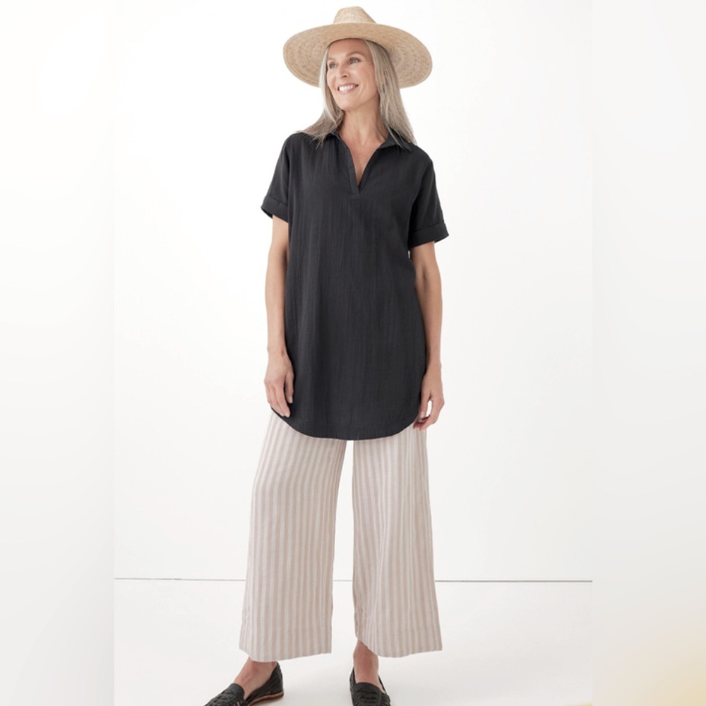 NWT PACT Women's Black Coastal Double
Gauze Beach Coverup /Tunic Size S